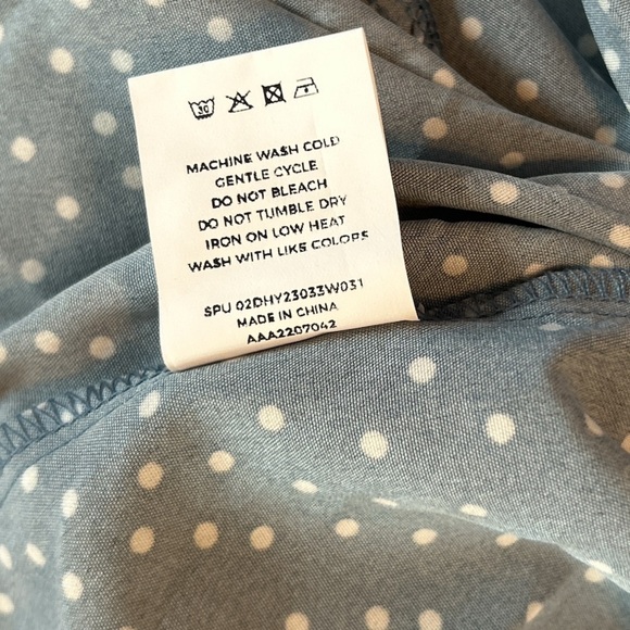 New Bloom Chic Womens US 22 24 Blue Polka Dot Ruched Front Tiered Midi Dress NWT - Picture 7 of 13